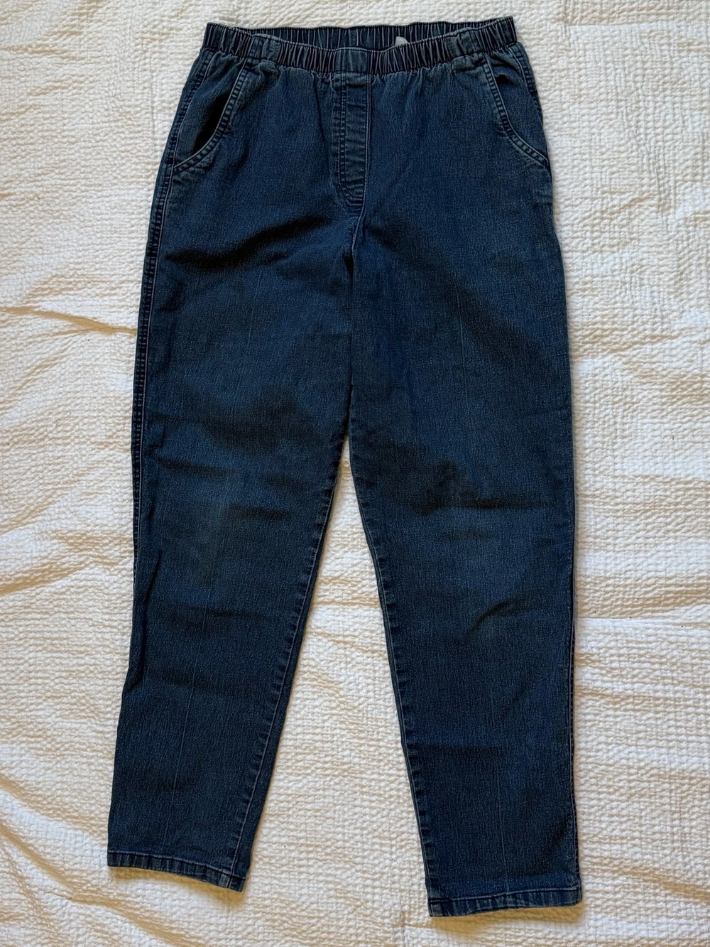 Medium Wash Elastic Waist Jeans